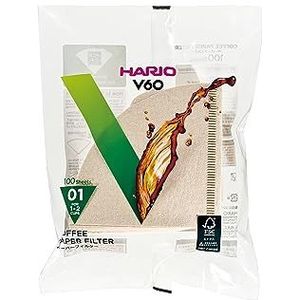 HARIO V60 Filters Theepot, glas, maat 01-100st, bruin