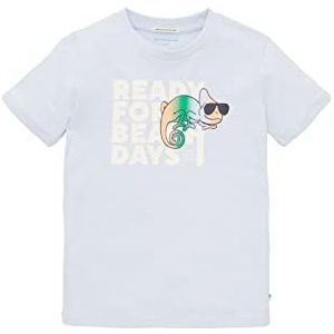 TOM TAILOR T-shirt voor jongens met opschrift en print, 31664 - Summer Lilac, 128 cm