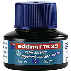 edding FTK 25 navulinkt - blauw - 25 ml - met capillairsysteem ideaal voor het schoon en ongecompliceerd bijvullen van bijna alle edding flipchart markers