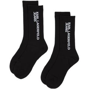 Karl Lagerfeld Jeans, Dames, Essential Logo Sokken, 2Pack,Zwart, 38/42