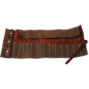 Gunson 77168 lederen gereedschapsrol antieke afwerking 15 zakken, bruin
