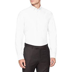 Seidensticker Businesshemd voor heren, slimfit, Oxford, button-down-kraag, lange mouwen, 100% katoen, wit (wit 1), 40