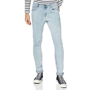 Urban Classics Heren Slim Fit Zip Jeans Broek, Lichter washed., 28W x 32L