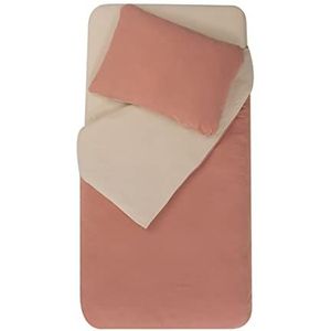 DOMIVA - Beddengoed 100 x 140 cm + kussensloop 40 x 60 cm terracotta/kiezelstenen