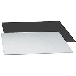 5932596 DECORA rechthoekige taartplateaus zwart en zilver 30 x 40 cm 40 ST BAKERY