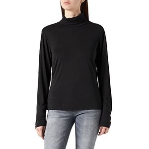 Urban Classics Dames bovenstuk dames modal turtleneck longsleeve, vrouwen lange mouwen shirt verkrijgbaar in vele kleurvarianten, maten XS - 5XL, zwart, XXL