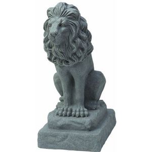 Emsco Group Guardian Lion Standbeeld – natuurlijk granieten uiterlijk – gemaakt van hars – lichtgewicht – 71 cm hoogte