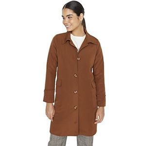 Trendyol Damesshirt kraag platte oversized trenchcoat, Bruin, 68