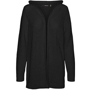 VERO MODA Dames VMSKYLA LS Hood Cardigan Boo L/S gebreide stof, zwart, XS, zwart, XS