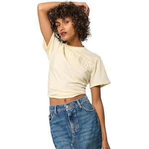 Kaporal, Dames T-shirt, regular fit, korte mouwen, ronde hals, model Sarmy, kleur mastic, maat S, Afdichtingsmiddel, S