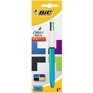 Bic Couleurs Mix Balpen - Body Mini - Blauw + Zwart + Paars + Limoengroen