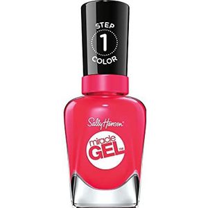 Sally Hansen Miracle Gel nagellak zonder kunstmatig UV-licht roze tank, neon-rood roze, met intens glanzende gelafwerking, nr. 220, (1 x 14,7 ml)