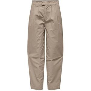 ONLY ONLEVELYN HW Loose Pleat Chino PNT NOOS Chinobroek, Silver Mink, 3XL/34, silver mink