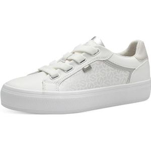 s.Oliver 5-23644-42 Sneakers voor dames, wit/zilver, 36 EU, Wit-zilver., 36 EU