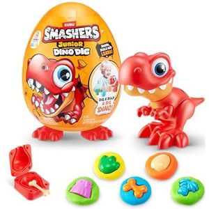 Smashers Junior Dino Dig Grote Egg, T-Rex, van ZURU 18+ Surprises, Dinosaur Preschool speelgoed, Build Construct Sensory Play voor kinderen van 18 maanden - 3 jaar (T-Rex)