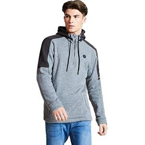 Dare 2b Mannen Comply Marl Knit Effect Fleece Halve Zip Overhead Hooded Sweater met rits Lagere Zakken Knitwear