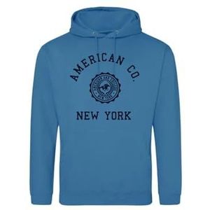 AMERICAN COLLEGE USA Sweatshirt Sweatshirt Print Warme Kleding Uniseks Mannen en Vrouwen Casual Model ACSCW4 Indigo L, Indigo, L