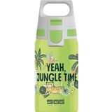 SIGG - RVS drinkfles kinderen - Shield One Jungle - geschikt voor koolzuurhoudende dranken - lekvrij - vederlicht - BPA-vrij - groen met Jungelprint - 0,5 l