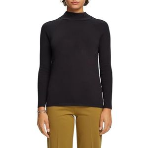 ESPRIT Lenzing™ Ecovero Pullover met opstaande kraag, zwart, XXS