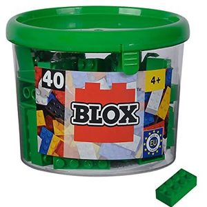 Blox, 40 groene bouwstenen voor kinderen vanaf 3 jaar, 8 stenen, in blik, hoge kwaliteit, volledig compatibel met vele andere fabrikanten