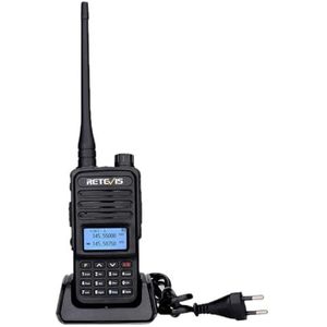 Retevis RT85 Walkie Talkie Dual Band, Lange Afstand Ham Radio, 2m / 70cm Handheld Transceiver met FM-radio, VOX, DTMF, LED Portofoon voor Radioamateur, Jacht, Avontuur (Zwart, 1 Stuks)