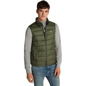 Tommy Jeans Heren lichtgewicht donsvest, groen (fatigue green), XXL, Vermoeidheid Groen, XXL