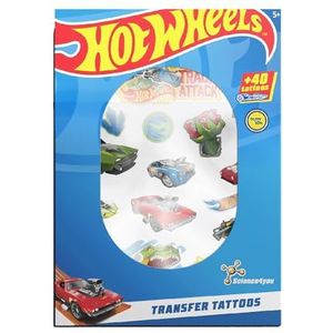 Science4you Tijdelijke Tatoeages - 40 Hot Wheels Cars, Kit van Transfer Tattoos voor Kinderen, Party Cadeau voor Jongens & Meisjes Leeftijd 5 6 7 8 9+