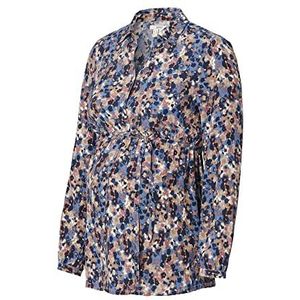 ESPRIT Maternity Damesblouse Nursing lange mouwen allover print blouse, Blauw - 300, 38
