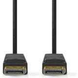 NEDIS CCGB37014BK10 DisplayPort-kabel | DisplayPort-stekker | DisplayPort stekker | 8K @60Hz | vernikkeld | 1,0 m | rond | PVC | zwart | doos