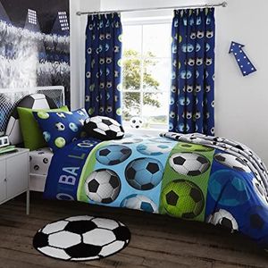 Football Blue dekbedovertrek + kussensloop, 90 cm bed - 160 x 220 + 50 x 110 cm