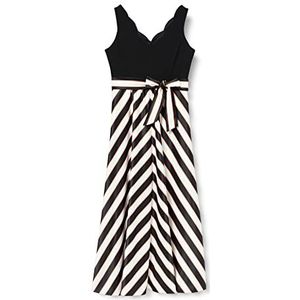 Gina Bacconi Tiegan satijnen en jerseyjurk voor dames, cocktailjurk, Zwart, 40