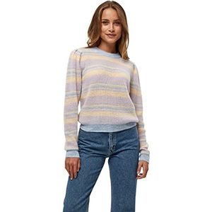 Minus Dames Anita Knit Striped Sweater, Dark Pasific Blue Stripes, M