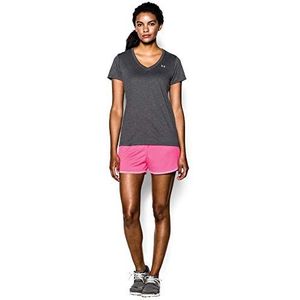 Under Armour Dames Tech Short Sleeve V - Solid, ademend loopshirt voor vrouwen, korte mouwen trainingsshirt met losse pasvorm