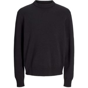 JORAVONDALE Jacquard Knit Crew Neck, zwart, L