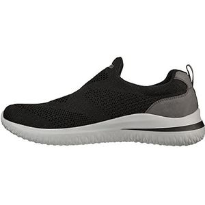 Skechers Heren Delson 3.0 Sneaker, Zwart Knit Synthetisch, 47.5 EU