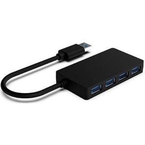Brightium USB-hub 3.2 Gen 1 met 4 poorten, stroomvoorziening via USB, zwart, ideaal voor meerdere verbindingen en uitbreiding van apparaten.