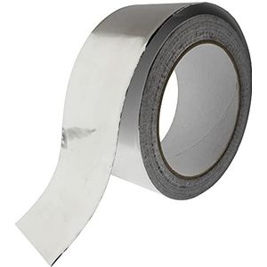 SeKi Zelfklevend aluminium plakband 50 mm x 50 meter aluminium reparatietape, hittebestendig voor repareren, isoleren, afdichten of als stoomblokkering