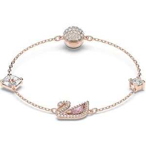 Swarovski - Dazzling Swan - Y-halsketting - Roségoud Verguld - Roze - Kristal