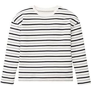 TOM TAILOR Meisjes Kindersweatshirt met strepen 1033246, 30101 - Irregular Navy White Stripe, 140