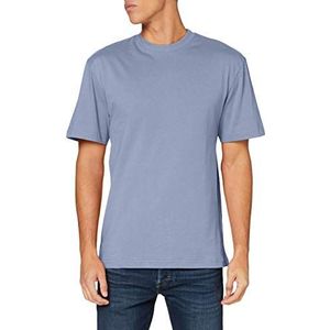 Urban Classics Heren T-shirt Tall Tee, oversized T-shirt voor mannen, katoen, geribbelde ronde hals, verkrijgbaar in vele kleurvarianten, maten S-6XL, Vintage blauw, S grote maten extra tall