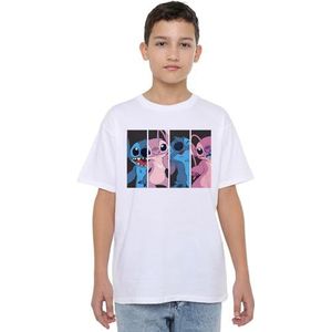 Lilo & Stitch Angel Stitch Boxes Unisex Kids T-shirt, wit, 3-4 jaar, Wit, 3-4 jaar