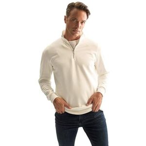 DeFacto Heren Bequeme Sweatshirt Herren Pullover, Wit - Wit (Wit, 3XL