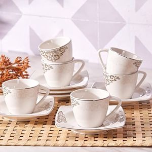 KARACA Heybeli 6-delige Turkse theeglazenset voor 6 personen, 170 ml, elegante en duurzame traditionele theeglaskopjes, vaatwasmachinebestendig