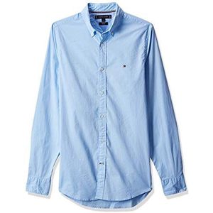 Tommy Hilfiger Heren Core Stretch Slim Poplin Shirt Vrijetijdshemd, shirt blauw, S