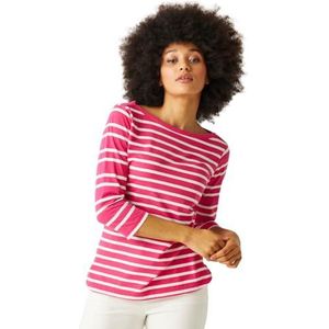 Regatta Dames Bayletta katoen mix lichtgewicht T-shirt, Hotpnk/Wit, 36