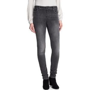 edc by ESPRIT dames jeans 112CC1B022 Skinny/Slim Fit (rouw) hoge band