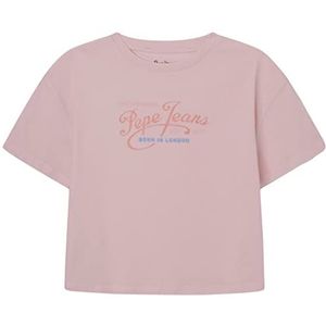 Pepe Jeans Pons T-shirt voor meisjes en meisjes, Roze (Zacht Roze), 8 jaar