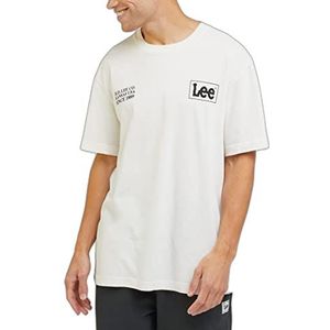 Lee T-shirt voor heren, los logo, ecru, L