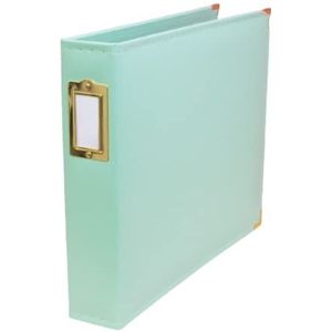 Craftelier - Eco-lederen fotoalbum met turquoise doppen, 3 ringen en 5 hoesjes van 30,5 x 30,5 cm (12 x 12 inch) | Aanpasbaar, perfect voor foto's, lay-outs en projectleven composities