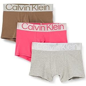 Calvin Klein heren kofferbak Trunk 3pk, Cerise Lipstick, Gry Hthr, Grijs Olv, S